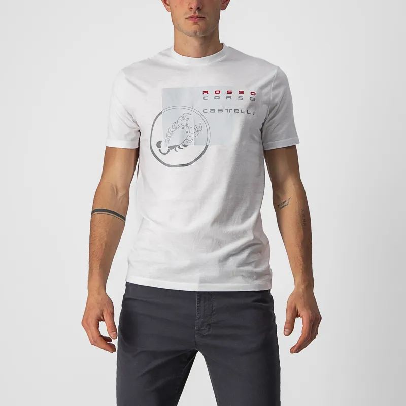 Castelli Maurizio T-Shirt in White/Silver Grey/Red