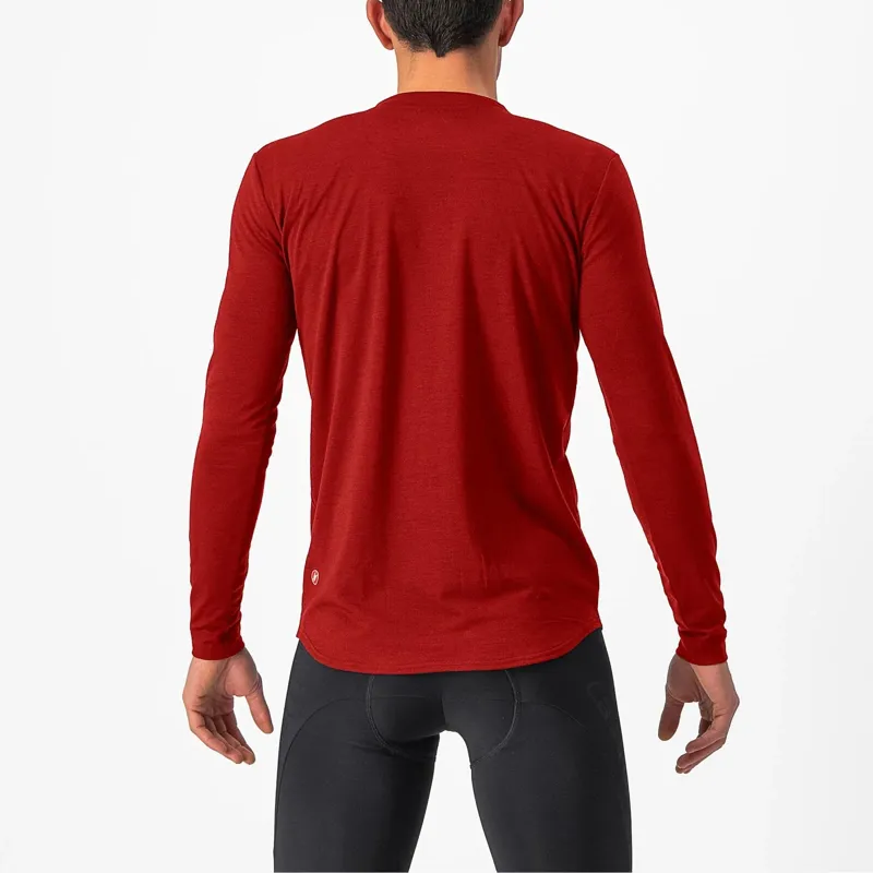 Castelli Unlimited Merino Long Sleeve T-Shirt in Red Ochre/Dark Grey-1
