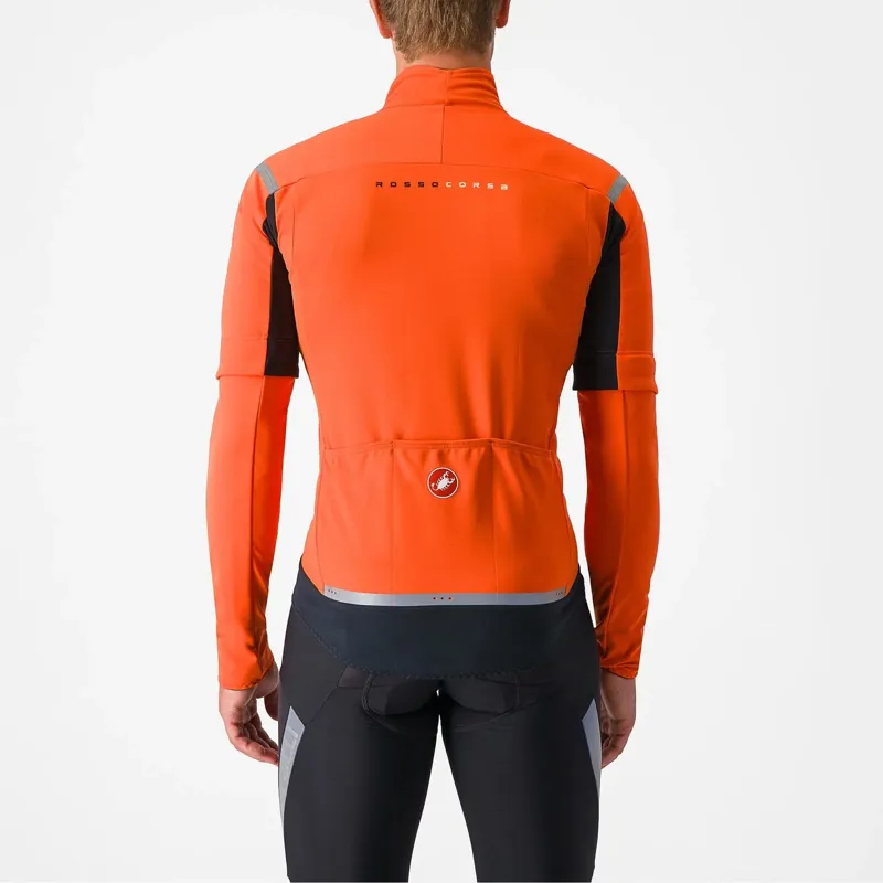 Castelli Perfetto RoS 2 Convertible Jacket in Brilliant Orange/Silver Reflex-1