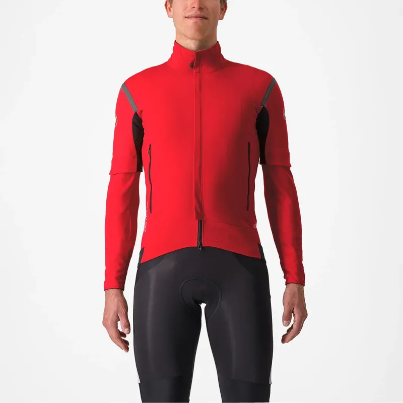 Castelli Perfetto RoS 2 Convertible Jacket in Rich Red/Black Reflex