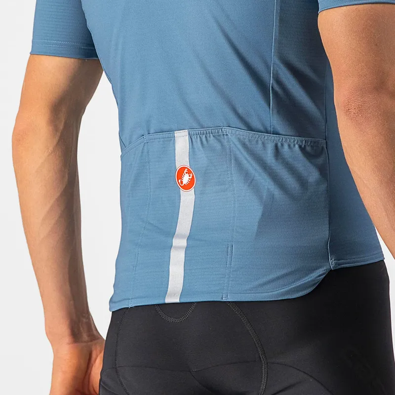 Castelli Pro Thermal Mid Short Sleeve Jersey in Steel Blue-2