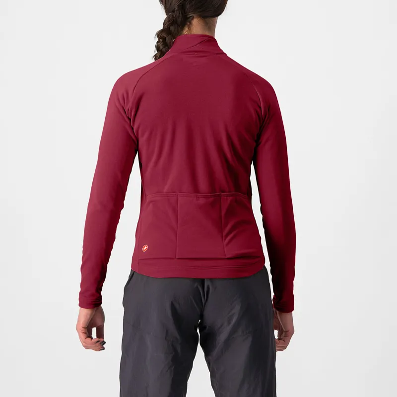 Castelli Unlimited Trail Women's Long Sleeve Jersey in Bordeaux/Pink-1