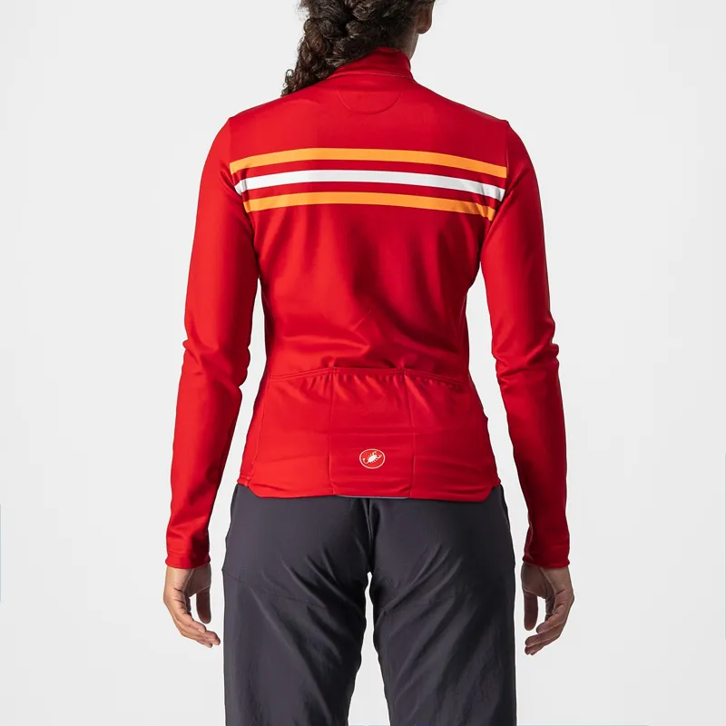 Castelli Unlimited Thermal Long Sleeve Women's Jersey in Dark Red-1