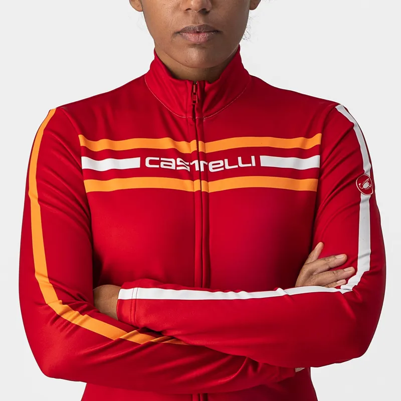 Castelli Unlimited Thermal Long Sleeve Women's Jersey in Dark Red-2