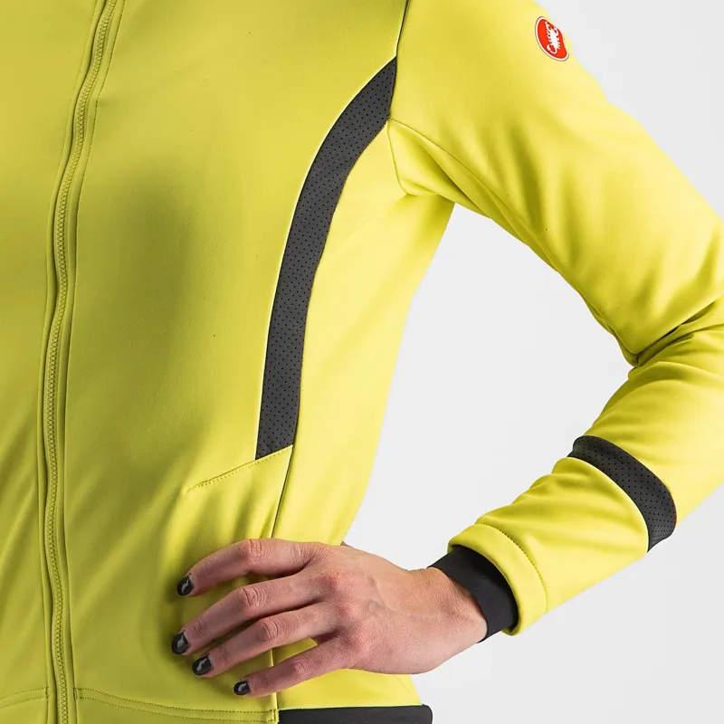Castelli Dinamica 2 Women's Jacket in Brilliant Yellow/Dark Grey Reflex-2