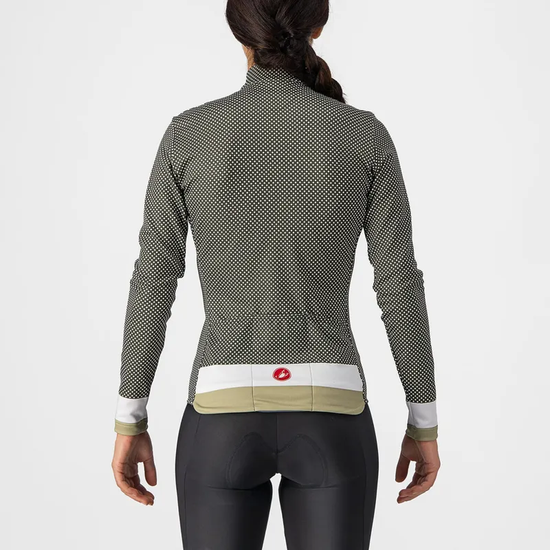 Castelli Volare Women's Long Sleeve Jersey in Military Green/White-Green Tea X-Small-1