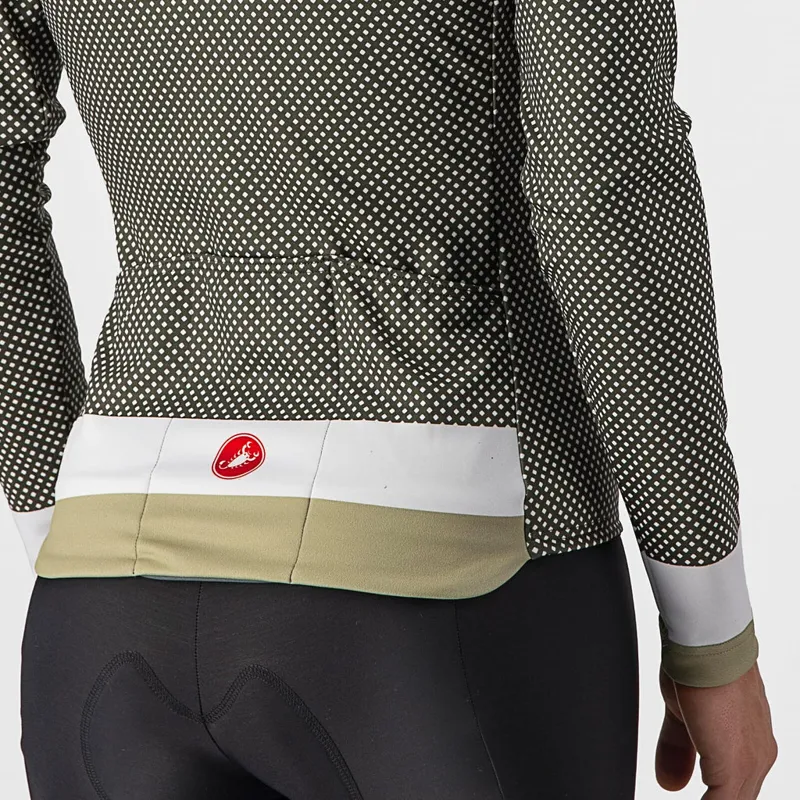 Castelli Volare Women's Long Sleeve Jersey in Military Green/White-Green Tea X-Small-3