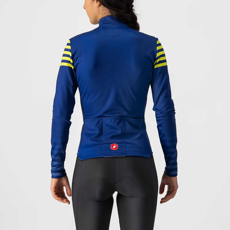 Castelli Autunno Long Sleeve Women's Jersey in Sodalite Blue/Yellow-1