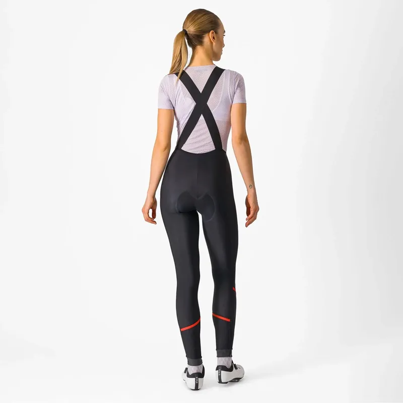 Castelli Velocissima DT Women's Bib Tights in Black/Hibiscus-1