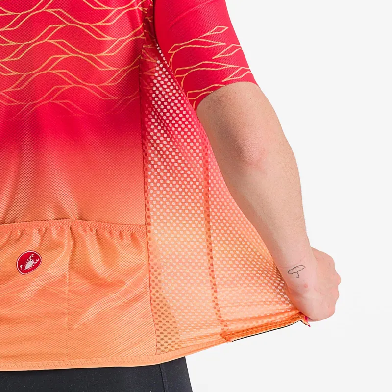 Castelli Climber's 2.0 Women's Short Sleeve Jersey in Hibiscus/Soft Orange-4