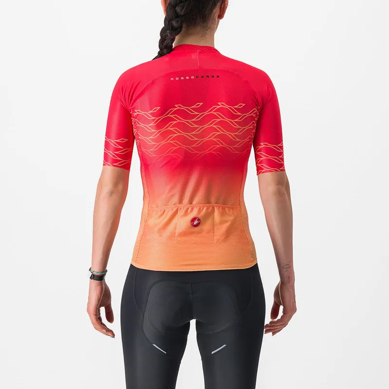 Castelli Climber's 2.0 Women's Short Sleeve Jersey in Hibiscus/Soft Orange-1