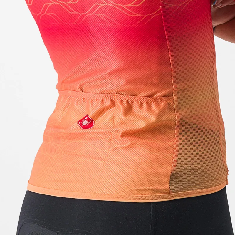 Castelli Climber's 2.0 Women's Short Sleeve Jersey in Hibiscus/Soft Orange-3