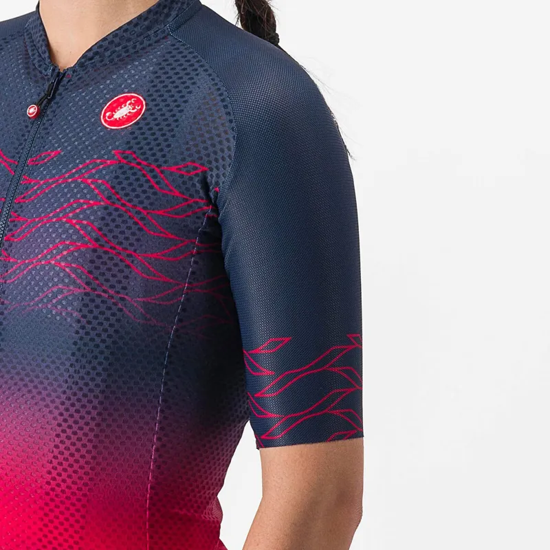 Castelli Climber's 2.0 Women's Short Sleeve Jersey in Belgian Blue/Persian Red-2