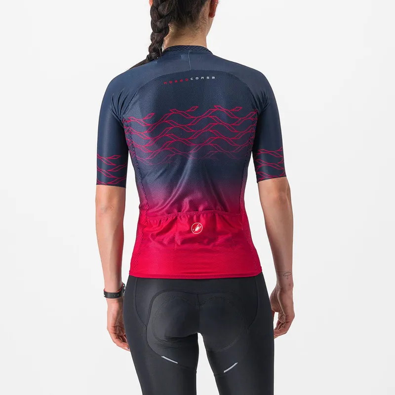 Castelli Climber's 2.0 Women's Short Sleeve Jersey in Belgian Blue/Persian Red-1