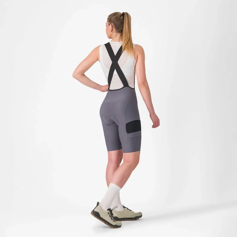 Castelli Unlimited Cargo Womens Bib Shorts in Smoky Grey-1