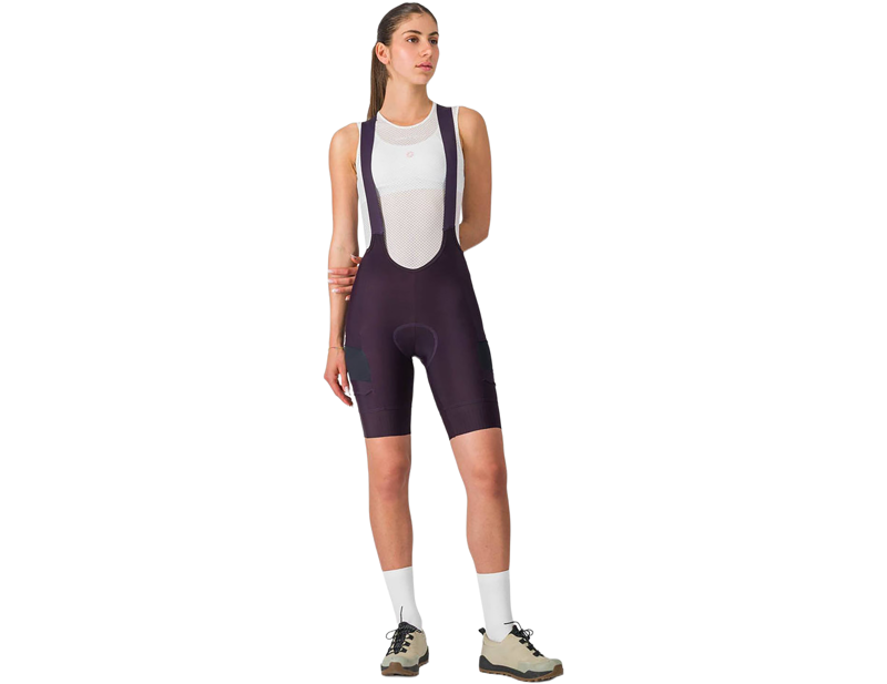 Castelli Unlimited Cargo Women's Bib Shorts in Dark Night Shade-1