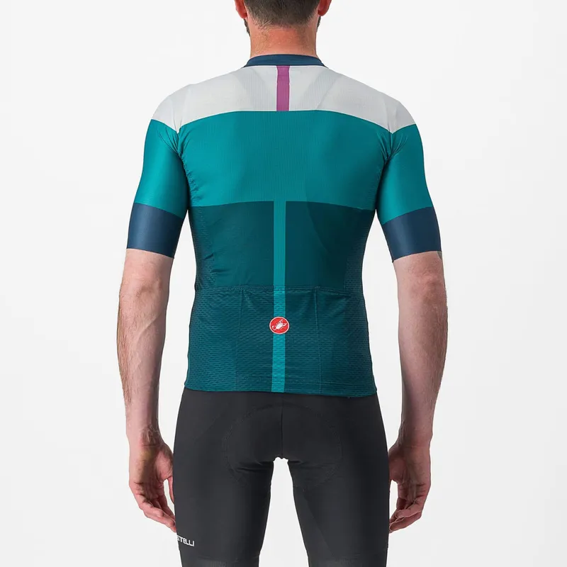 Castelli Sezione Short Sleeve Jersey in Teal/Quetzal Green-1