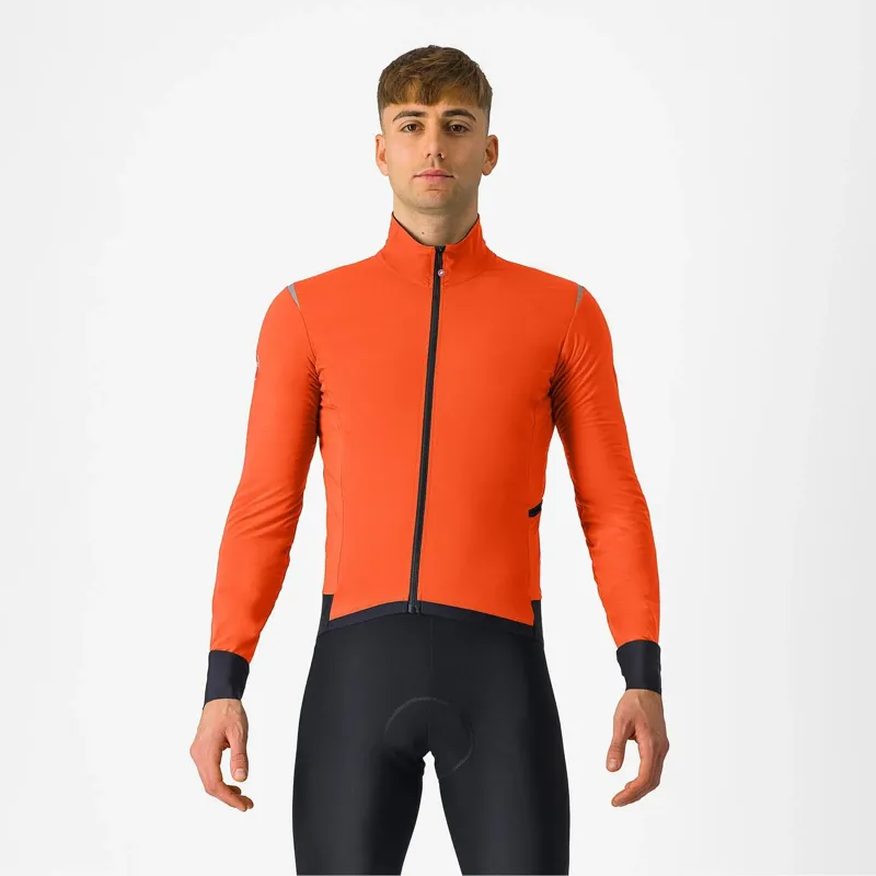Castelli Alpha Flight RoS Jacket in Brilliant Orange/Black Reflex