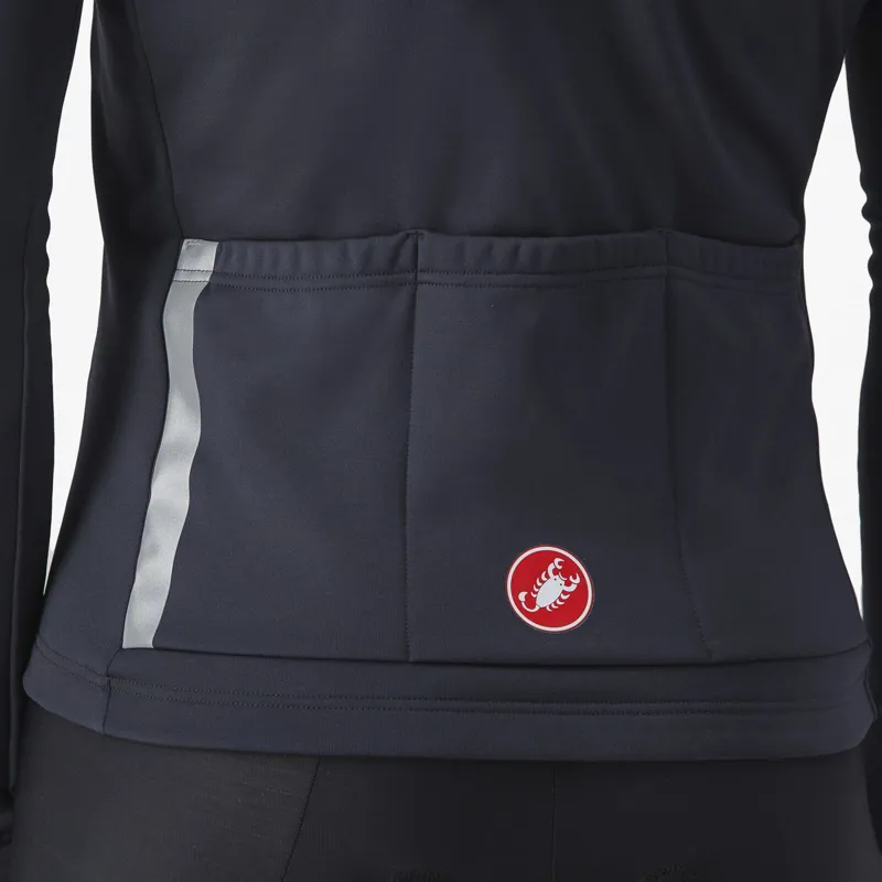 Castelli Entrata Long Sleeve Thermal Jersey in Belgian Blue/Silver Grey-4