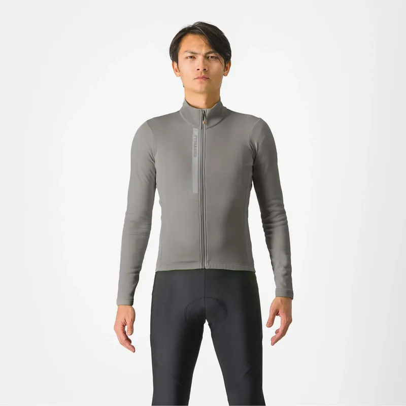 Castelli Entrata Thermal Long Sleeve Jersey in Gunmetal Grey/Silver Grey