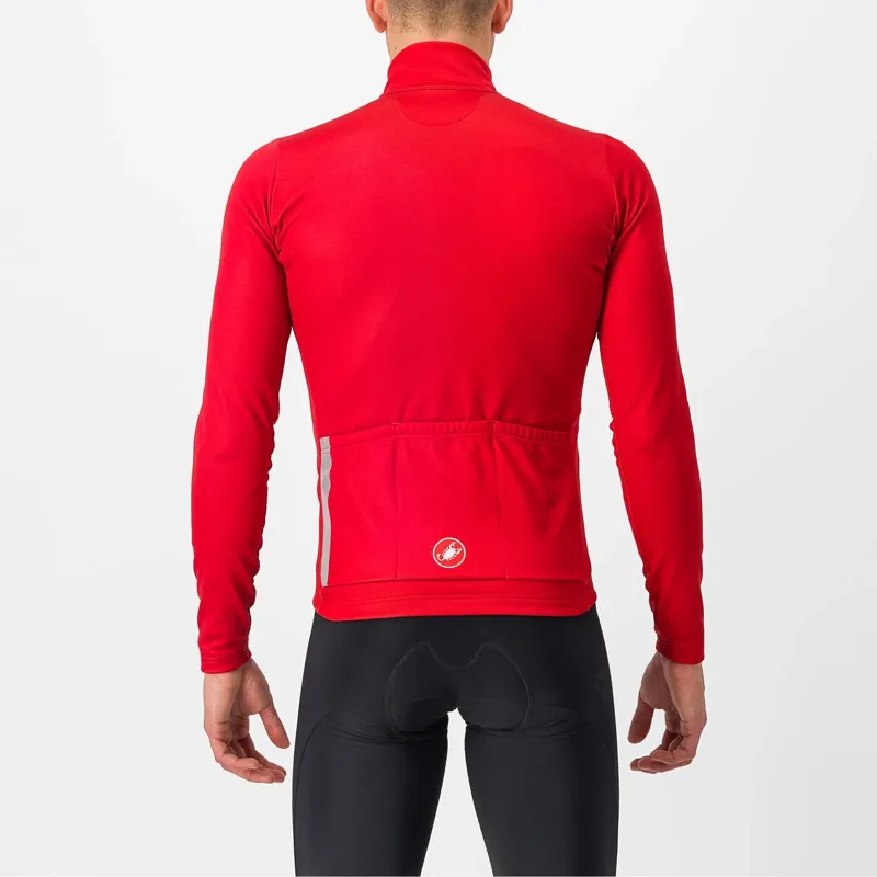 Castelli Entrata Thermal Long Sleeve Jersey in Rich Red/Black-1