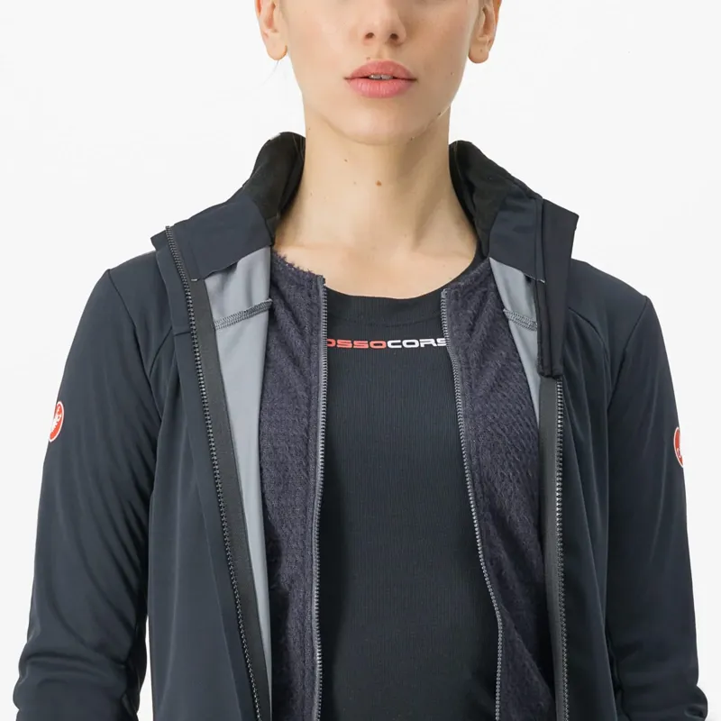 Castelli Alpha Doppio RoS Women's Jacket in Light Black/Silver Reflex/Dark-3