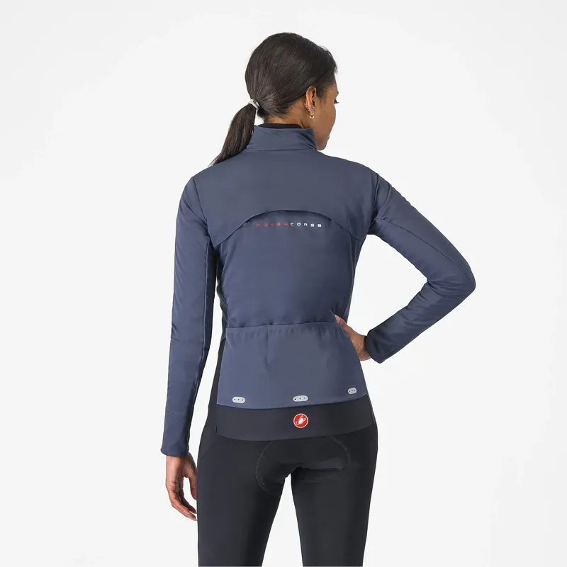  Castelli Alpha Doppio RoS Women's Jacket in Twilight Blue/Silver Reflex-1