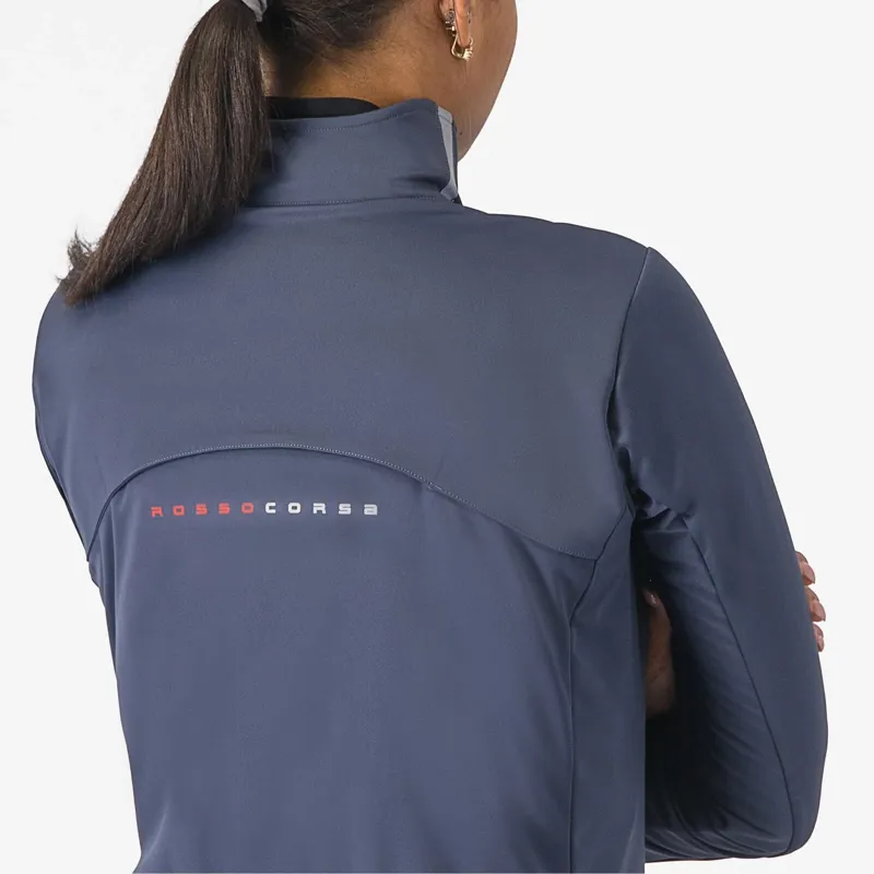  Castelli Alpha Doppio RoS Women's Jacket in Twilight Blue/Silver Reflex-5