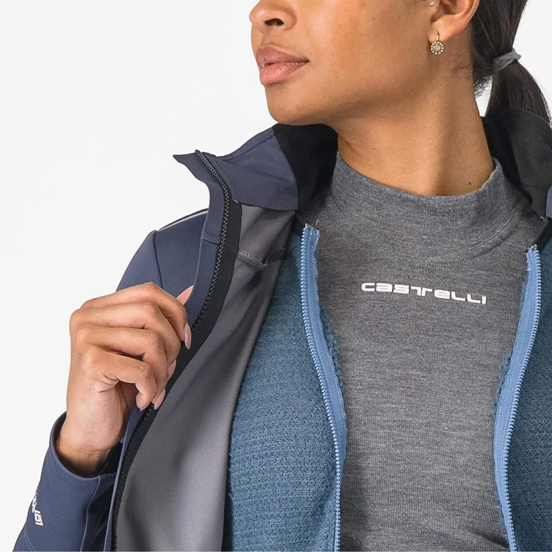  Castelli Alpha Doppio RoS Women's Jacket in Twilight Blue/Silver Reflex-2