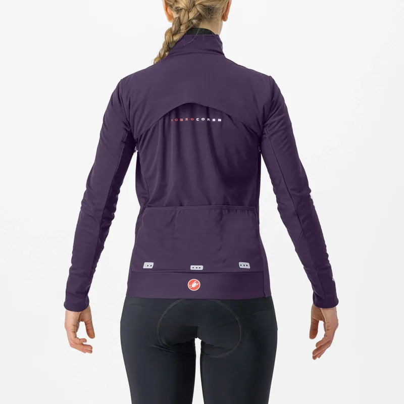 Castelli Alpha Doppio RoS Women's Jacket in Night Shade/Orchid Petal/Silver-1