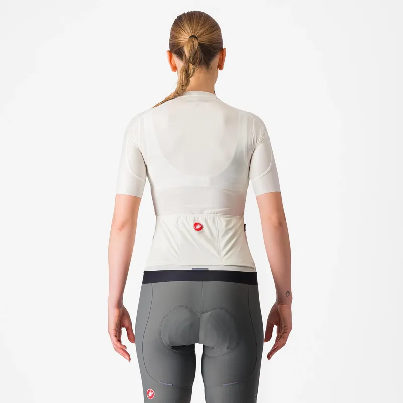 Castelli Espresso Women's Short Sleeve Jersey in Silver Moon/Dark Grey-1