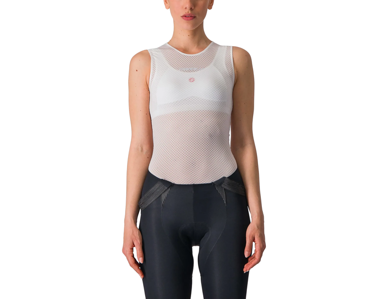 Balfes Bikes Castelli Pro Mesh Women's Sleeveless Base Layer in White | Free postage over £30, £10 off first order, price match & 0% finance.