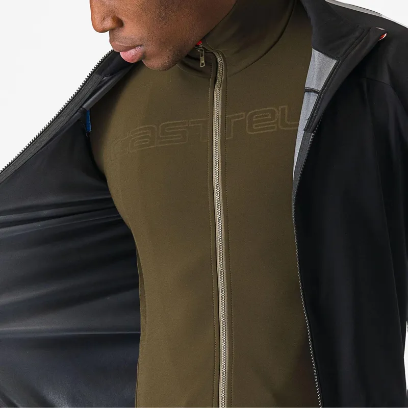 Castelli Ultra Rain Cape in Black/Silver Reflex-2