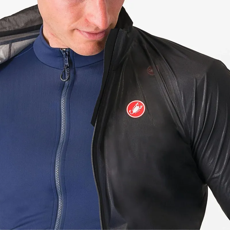 Castelli Squall Shell Jacket in Light Black/Silver Grey-2