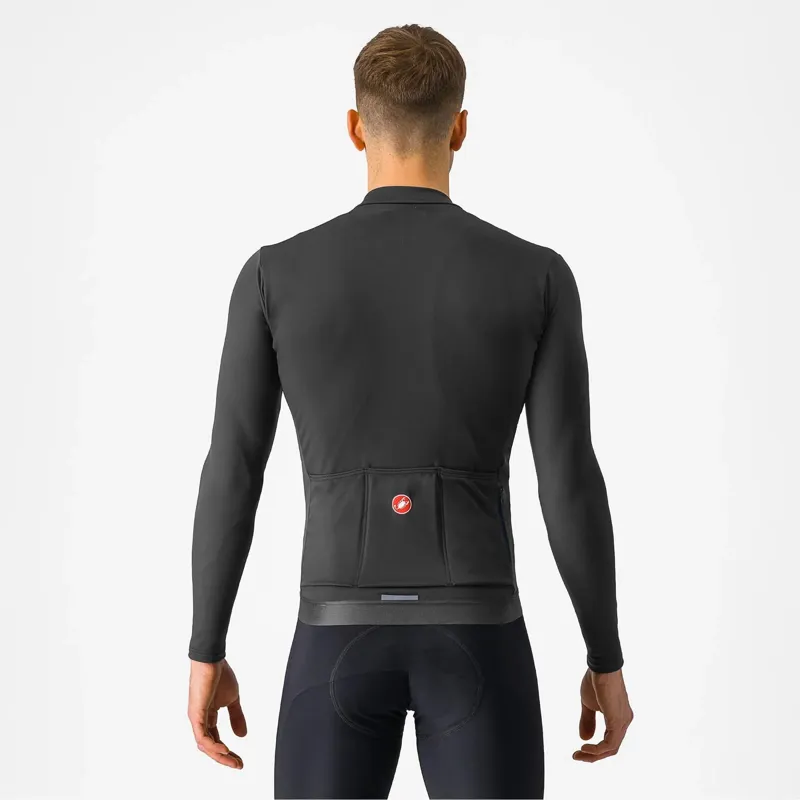 Castelli Espresso Thermal Long Sleeve Jersey in Light Black-1