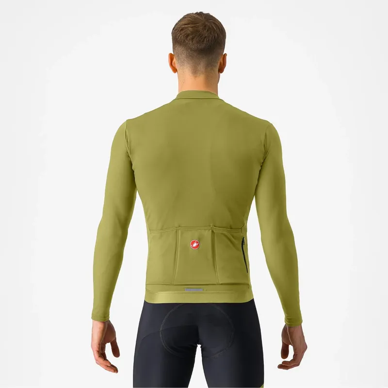 Castelli Espresso Thermal Long Sleeve Jersey in Sage/Deep Green-1