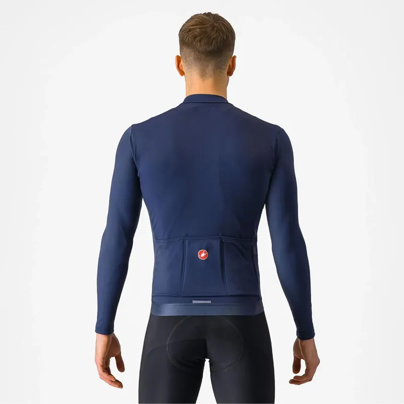 Castelli Espresso Thermal Long Sleeve Jersey in Belgian Blue-1