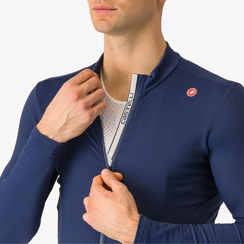 Castelli Espresso Thermal Long Sleeve Jersey in Belgian Blue-2
