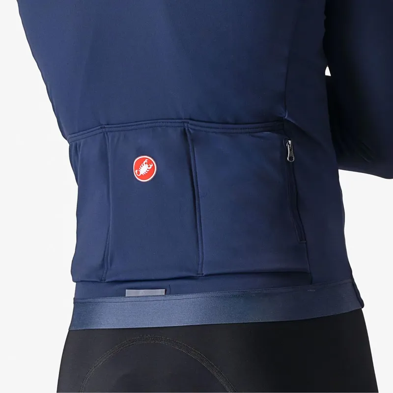 Castelli Espresso Thermal Long Sleeve Jersey in Belgian Blue-3