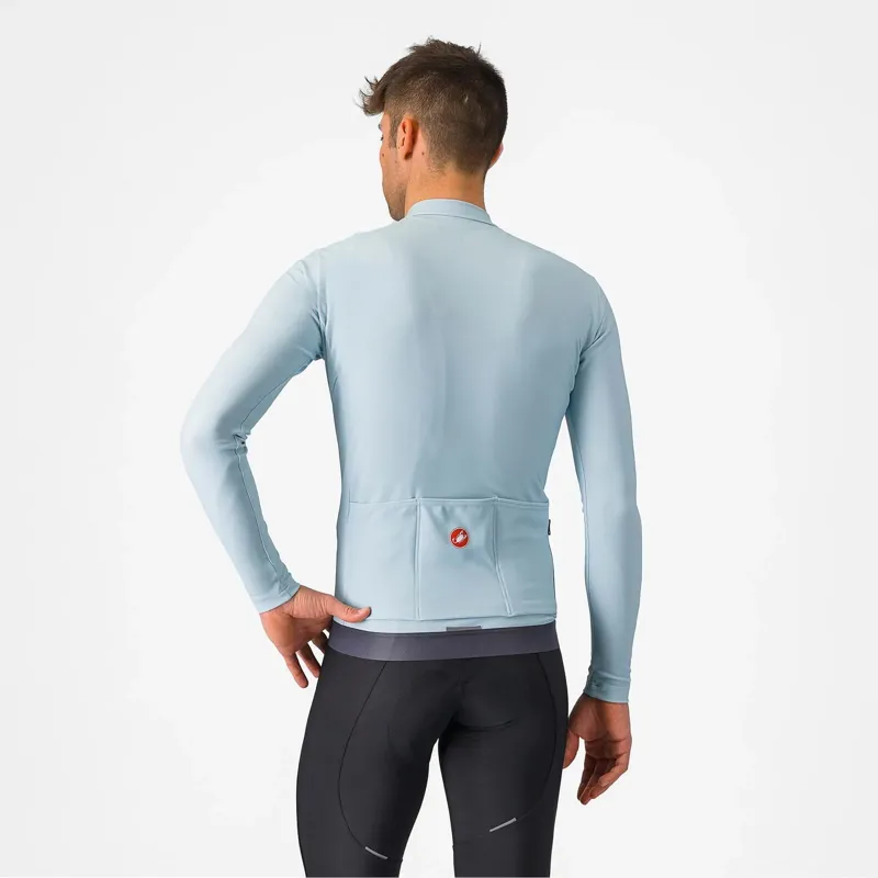 Castelli Espresso Thermal Long Sleeve Jersey in Winter Sky/Dark Grey-1