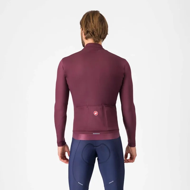 Castelli Espresso Thermal Long Sleeve Jersey in Deep Bordeaux-1