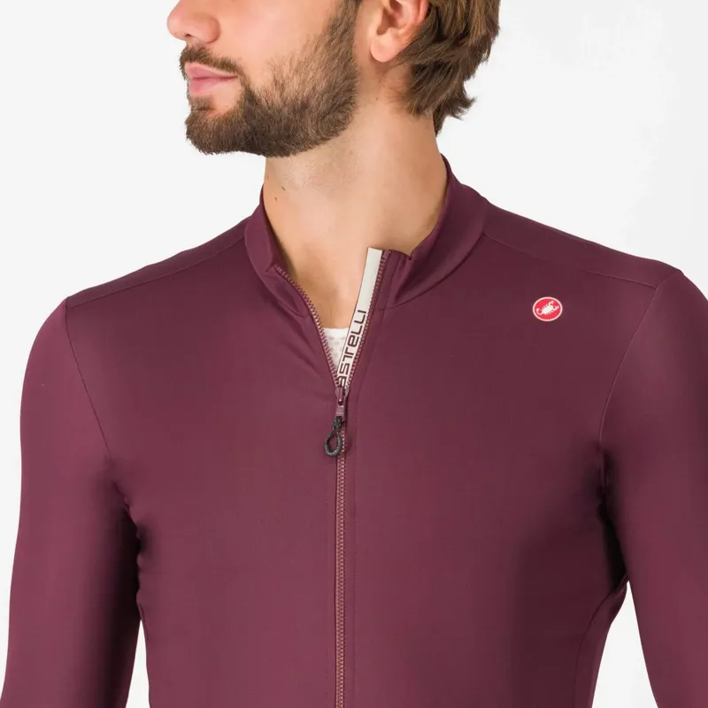Castelli Espresso Thermal Long Sleeve Jersey in Deep Bordeaux-2
