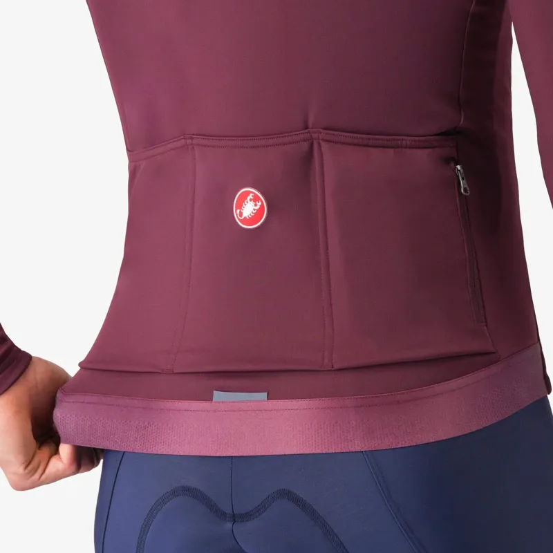 Castelli Espresso Thermal Long Sleeve Jersey in Deep Bordeaux-3