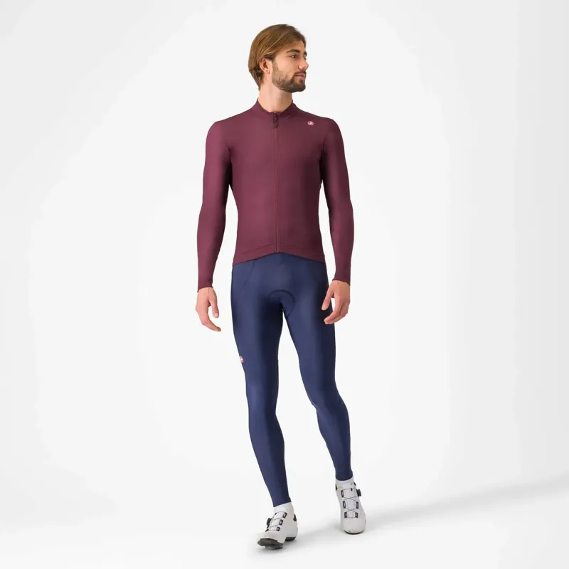 Castelli Espresso Thermal Long Sleeve Jersey in Deep Bordeaux-4