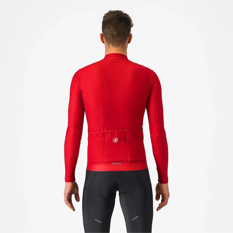 Castelli Espresso Thermal Long Sleeve Jersey in Rich Red-1