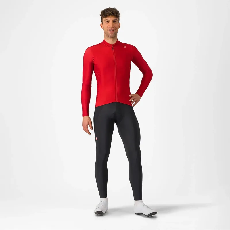 Castelli Espresso Thermal Long Sleeve Jersey in Rich Red-5