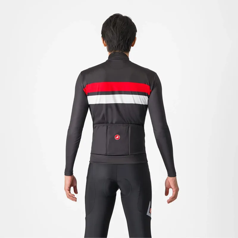 Castelli Lineare Long Sleeve Jersey in Light Black/Red/White-1
