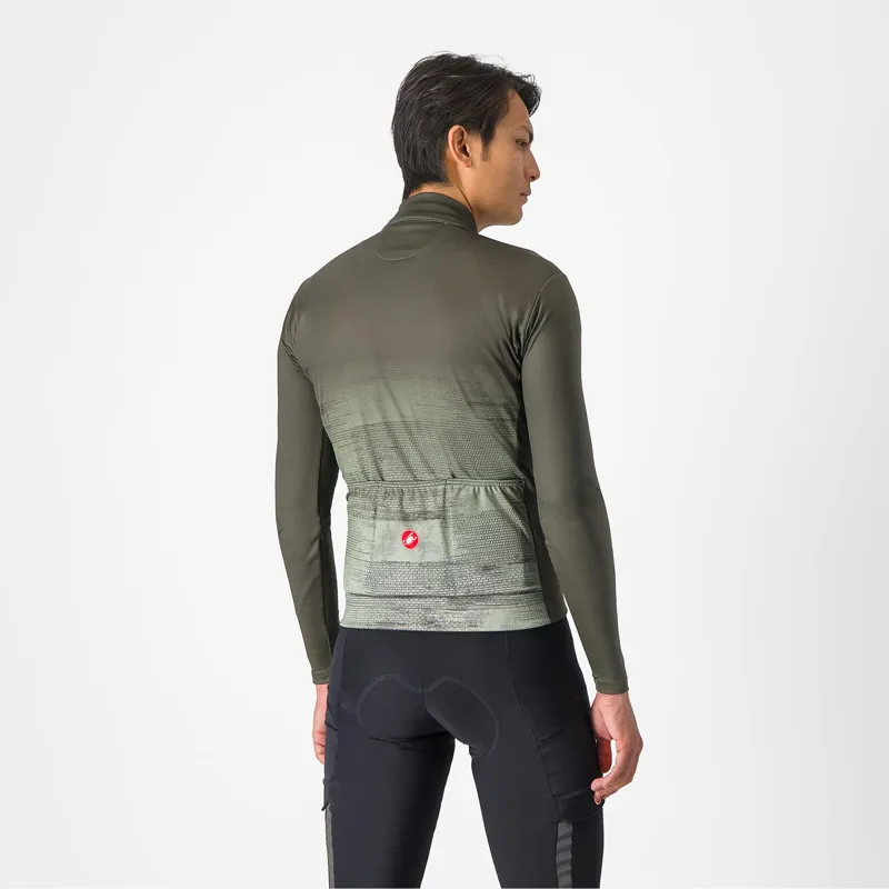 Castelli Unlimited Thermal Long Sleeve Jersey in Deep Green/Defender Green-1
