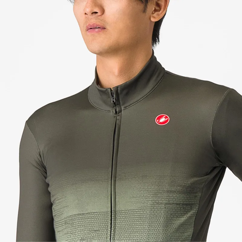 Castelli Unlimited Thermal Long Sleeve Jersey in Deep Green/Defender Green-2