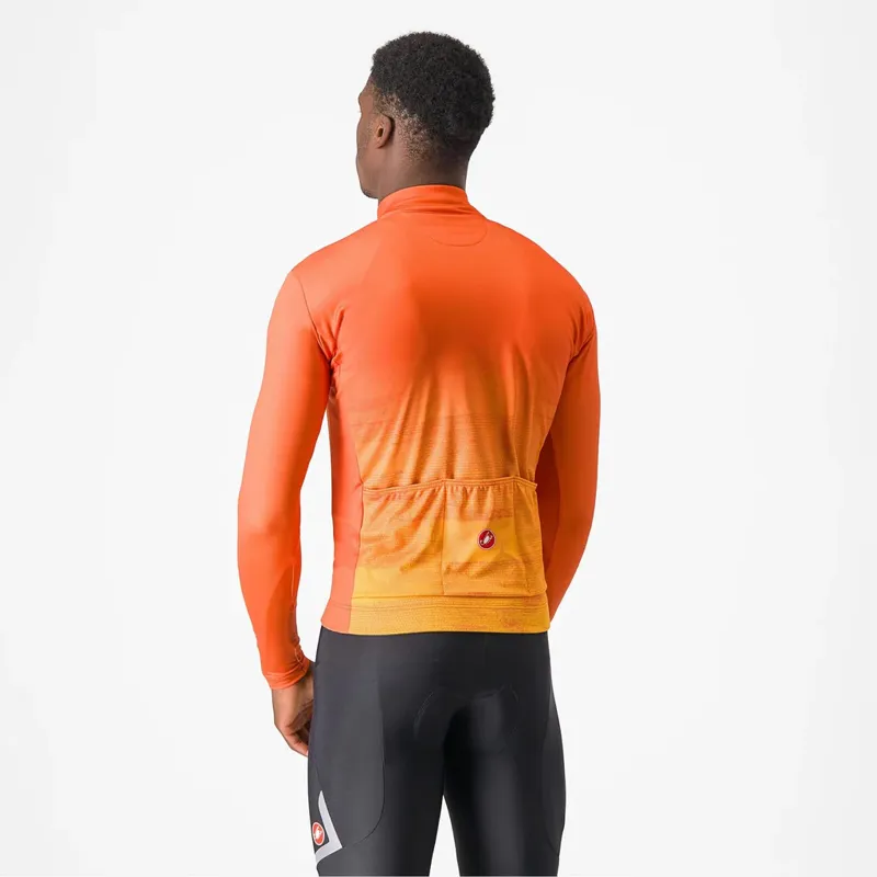 Castelli Unlimited Thermal Long Sleeve Jersey in Orange Rust/Goldenrod-1